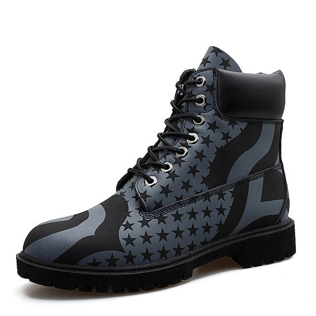 Leather Ankle Motorcycle shoes Boots Waterproof for Men