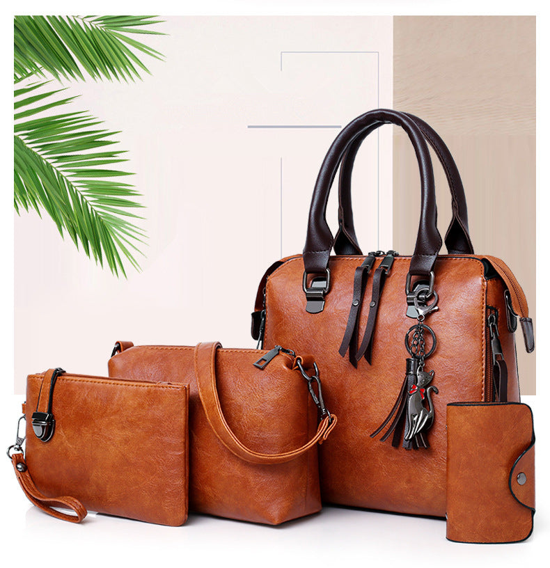 New 3pcs/Set High Quality Ladies Handbags Female PU Leather Shoulder  Messenger Bags Women Composite Bags Tote Bag bolsa feminina