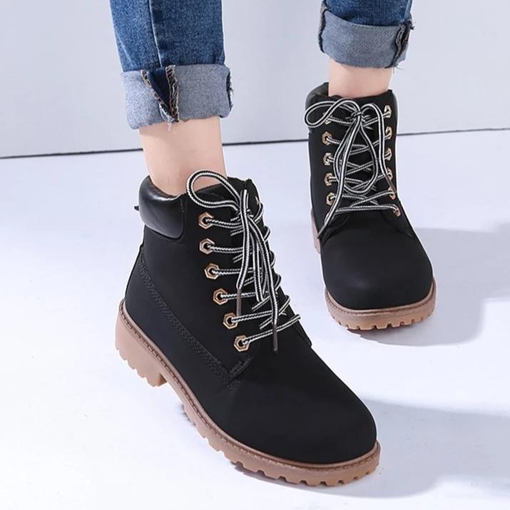 Timber Style Shoes Women Flat Heel Snow Boots